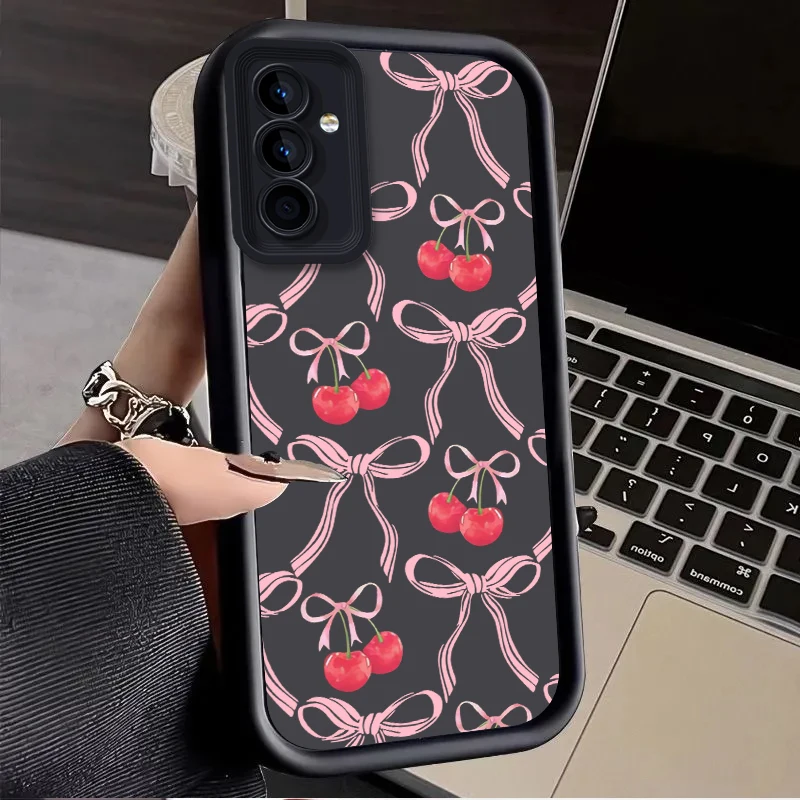 Charming Pink Bow Cherry Phone Case Cover