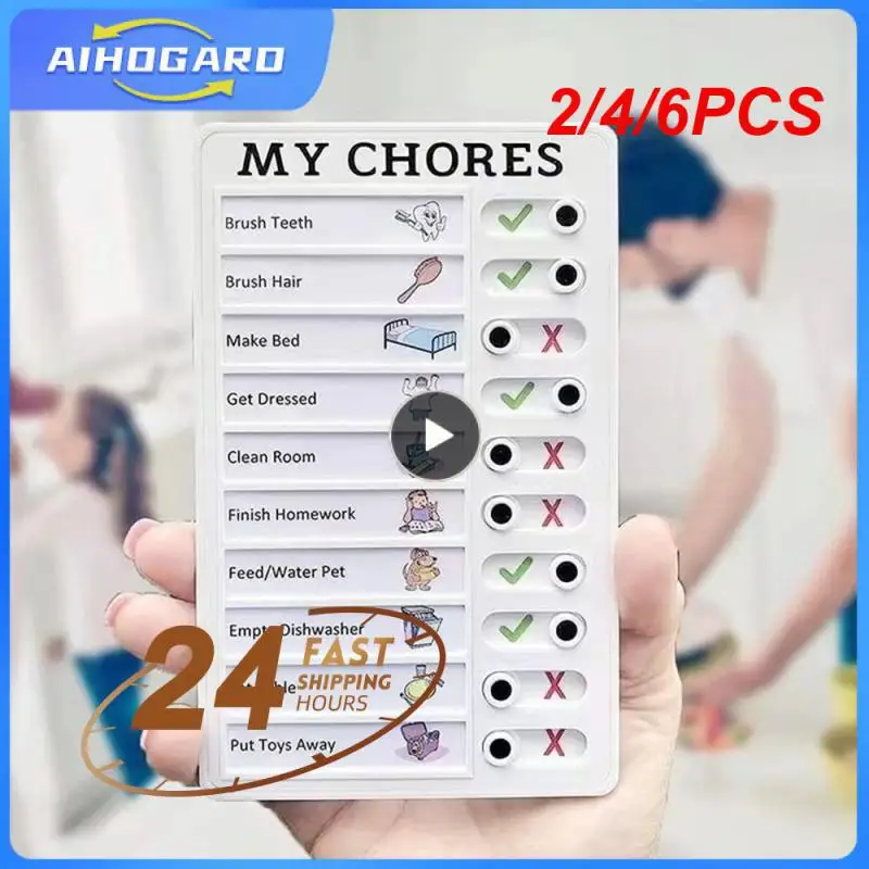 Chore Chort Chart 메모 체크리스트 보드, 일일 할 일 목록 플래너, 일정 패드, 어린이 성인 RV 체크리스트, 내 집안일, 2 개, 4 개, 6 개
