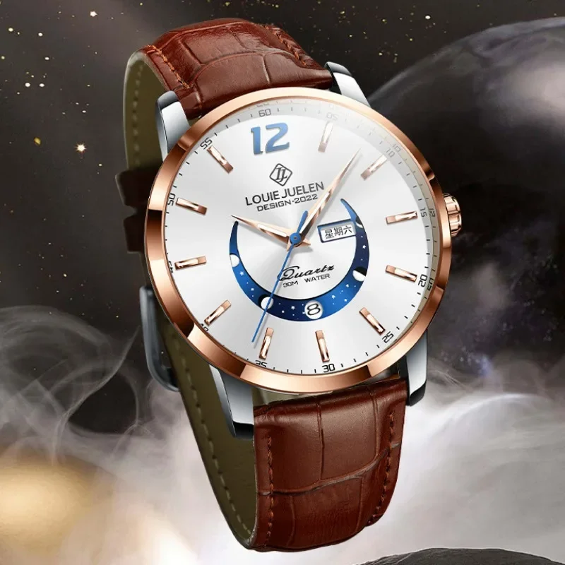 Fashion Men Watch Minimalist Dial Calendar Calendar Night Light Waterproof Men Watch Casual Business Male Quartz Wristwatches