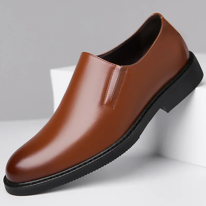 Solid Color Leather Shoes for Men Spring Autumn New Designer Men's Dress Shoes Fashion British Casual Loafers Male mens shoes