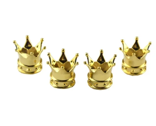 4PCS Universal Crown Valve Caps - Dustproof & Waterproof Wheel Covers