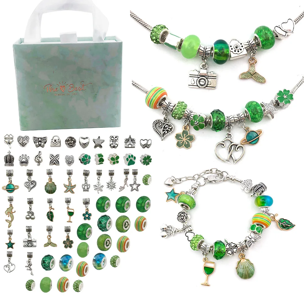 Acquista Kit per creazione di gioielli Bracciale con ciondoli Collana  presente Perline in lega Set Giocattoli fai da te per bambini Braccialetti  Regali di compleanno per ragazze