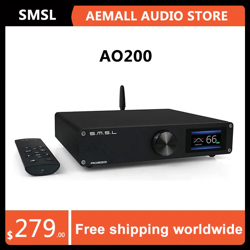 

SMSL AO200 digital amplifier bluetooth 5.0 balanced input USB decoding XLR speaker output subwoofer preout 150W*2 hifi amp