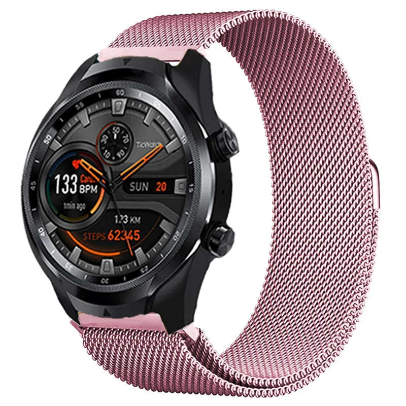 Watch Strap For Ticwatch Pro 3 GPS Ultra GPS Bracelet Milan Stainless Steel Watchband Ticwatch GTH 2 Wristband