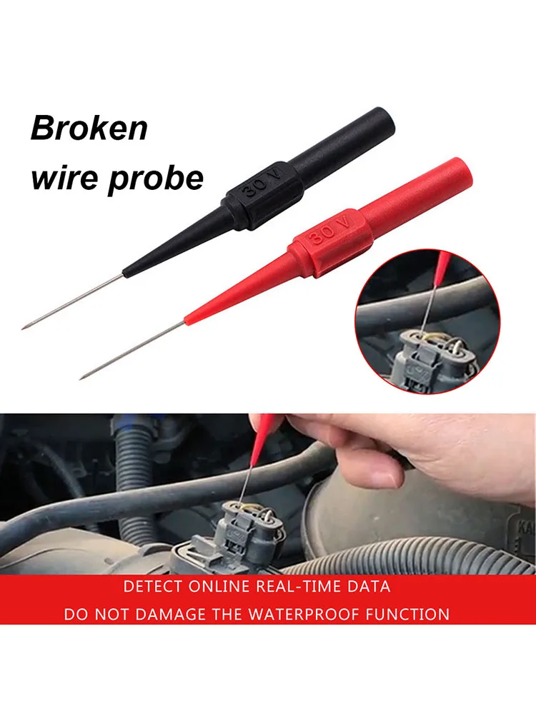10pcs Insulation Piercing Needle Pin Sensitive Multimeter Piercing Needle Probe Measuring Device Car Tool for Banana Plug 4