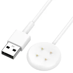 Cavo di ricarica USB versatile da 3,3 piedi per docking station di ricarica smartwatch - Accessorio portatile in bianco/nero