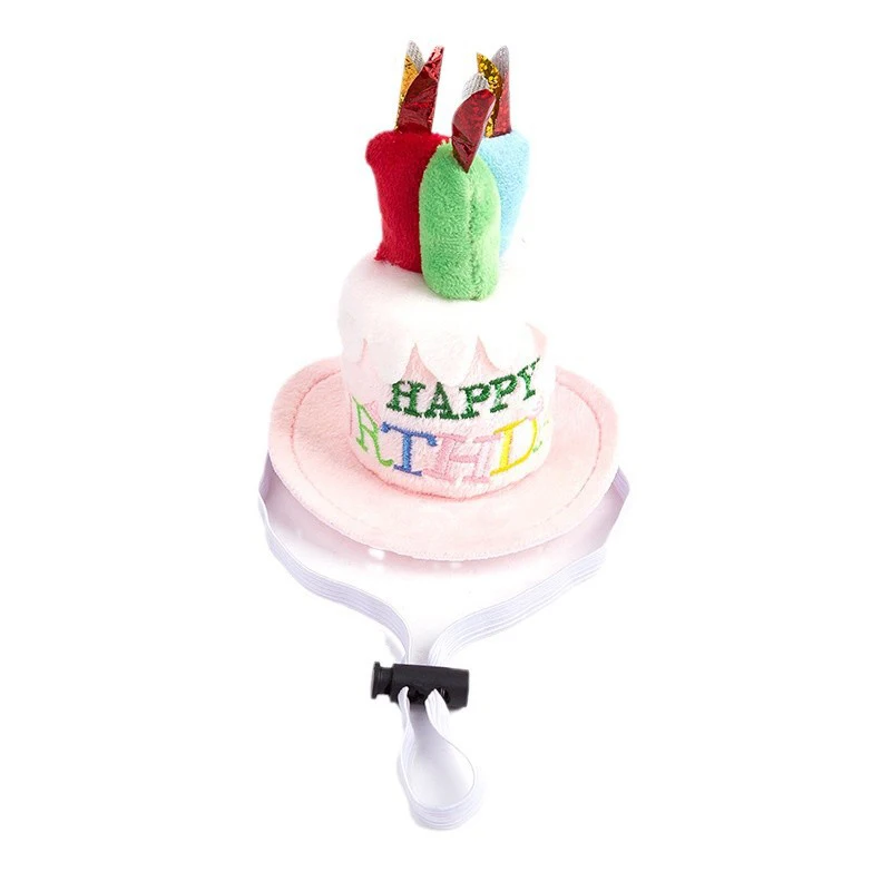 귀엽고 사랑스러운 강아지 고양이 생일 케이크 모양 모자, 조절 가능한 강아지 고양이 모자, 애완동물 생일 모자, 애완동물 캡, 드레스업 모자, 애완용품