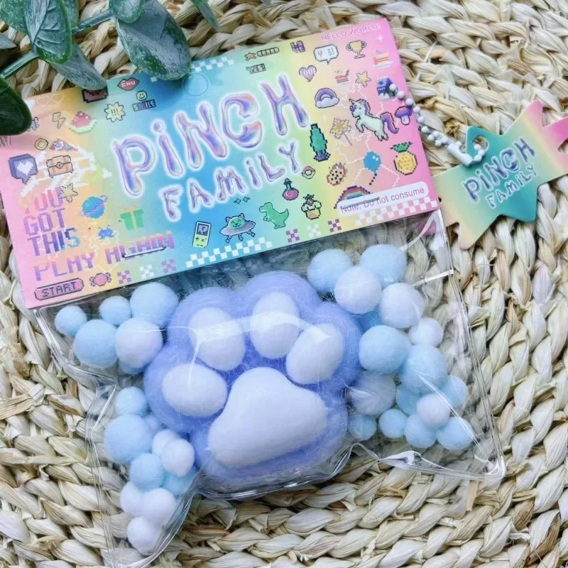Mini Squishy Squeeze Toy Cat Foot Antistress Stress Relief Toy Decompression Mochi Fidget Girl Boys Silicone Slow Rebound Toys 5