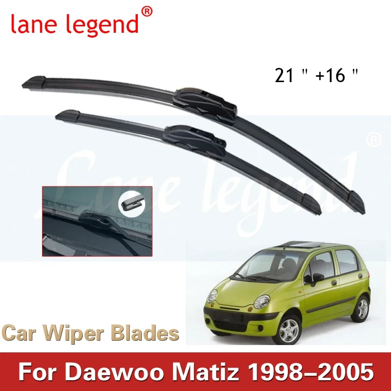 Tergicristallo Per Auto Per Daewoo Matiz 1998-2005 Spazzole Tergicristallo Anteriore Tergicristalli In Gomma Morbida Parabrezza Automatico 21 "+ 16" 5