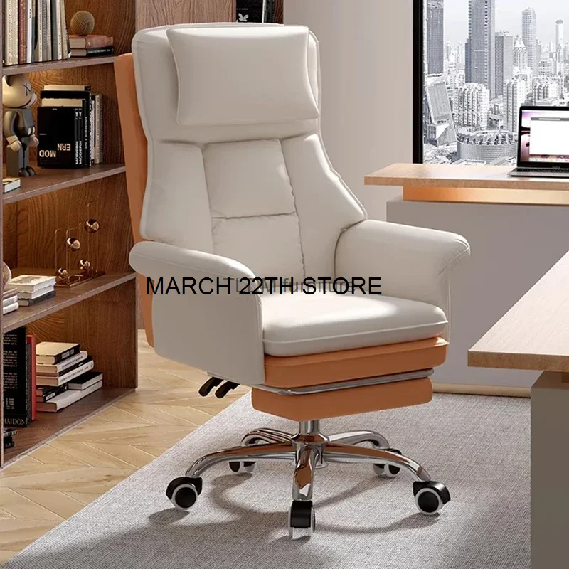 

Ergonomic Makeup Office Chair White Cushion Conference Wheels Relax Armchairs Mobile Hand Cadeira Presidente Office Furniture