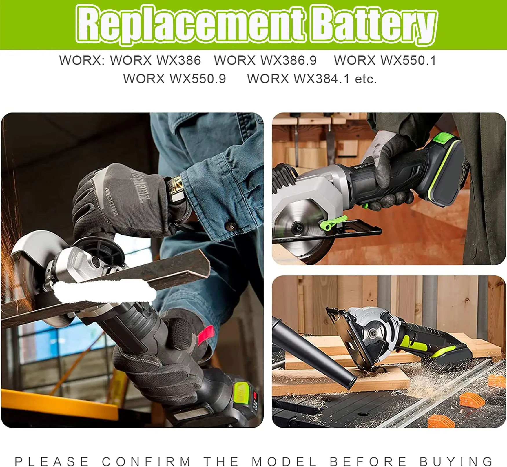 2X 20V 5.0Ah Ersatz Akku Für Worx 20V WA3553 WR142E WA3551 WA3551 WA3553 WA3641