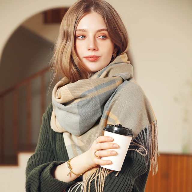 Womens Cashmere Scarf Warm Autumn/Winter Head Shawl Online