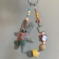 Handmade Rabbit Beaded Phone Strap Lanyard with Card Holder - Korean - Inspired Custom Design (1pc with slip card)