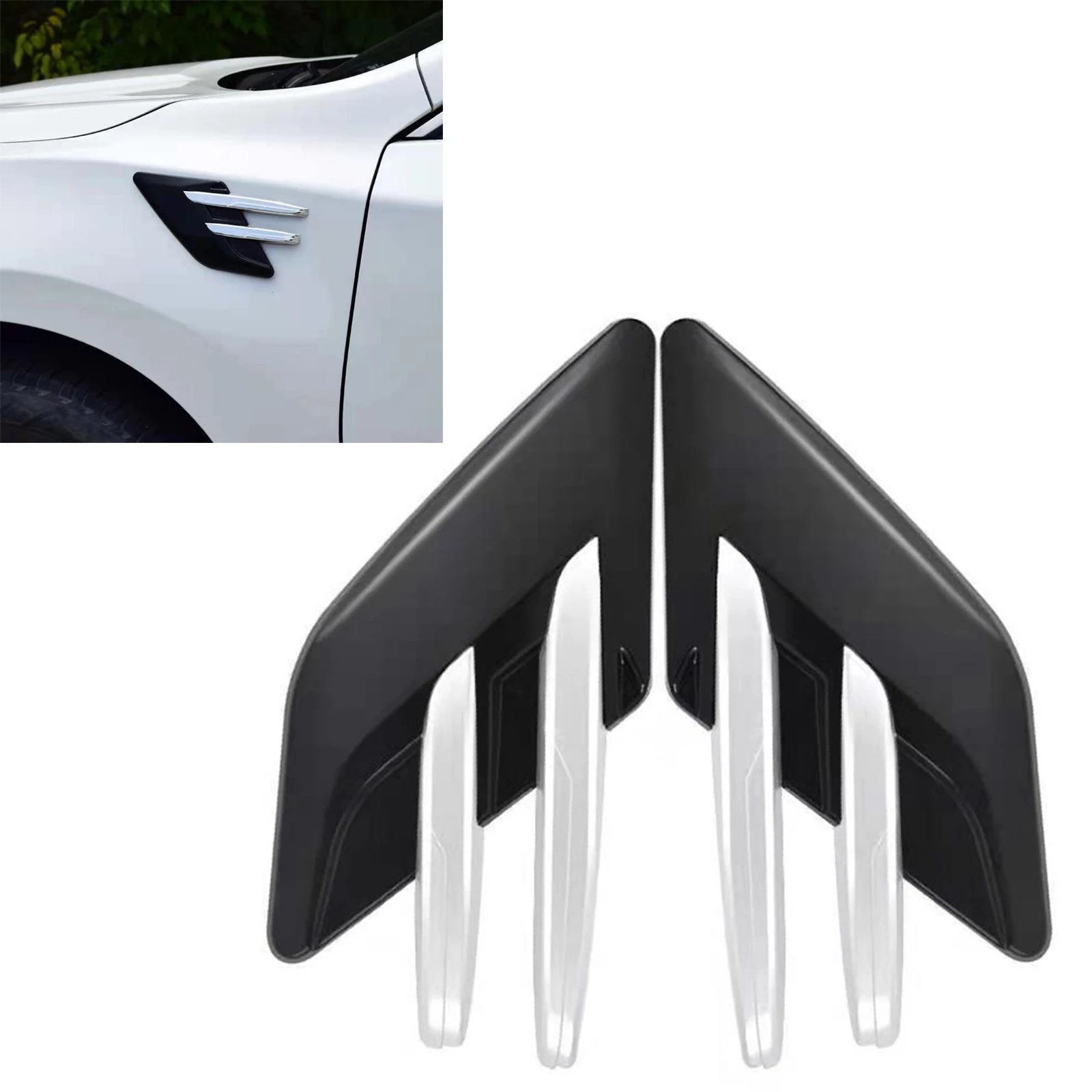 Auto Außen Hood Air Flow Seite Fender Vent Intake Air Flügel Abdeckung Trim  Auto Styling Shark Gill ABS 3D Dekoration neue Dekorationen