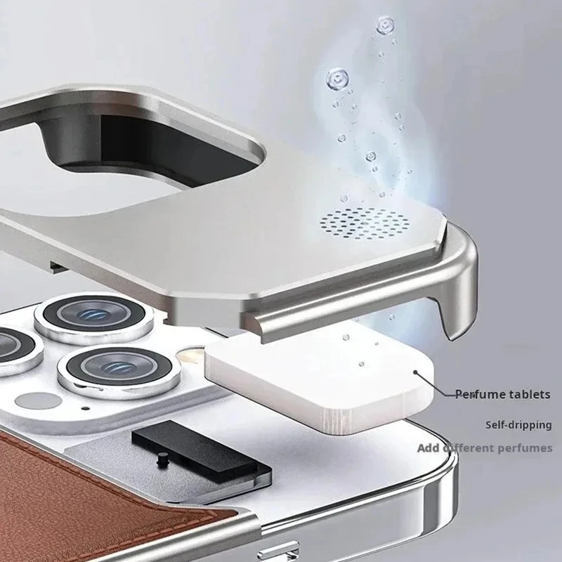 PU Leather Aromatherapy Magnetic Wireless Charging Frameless Case
