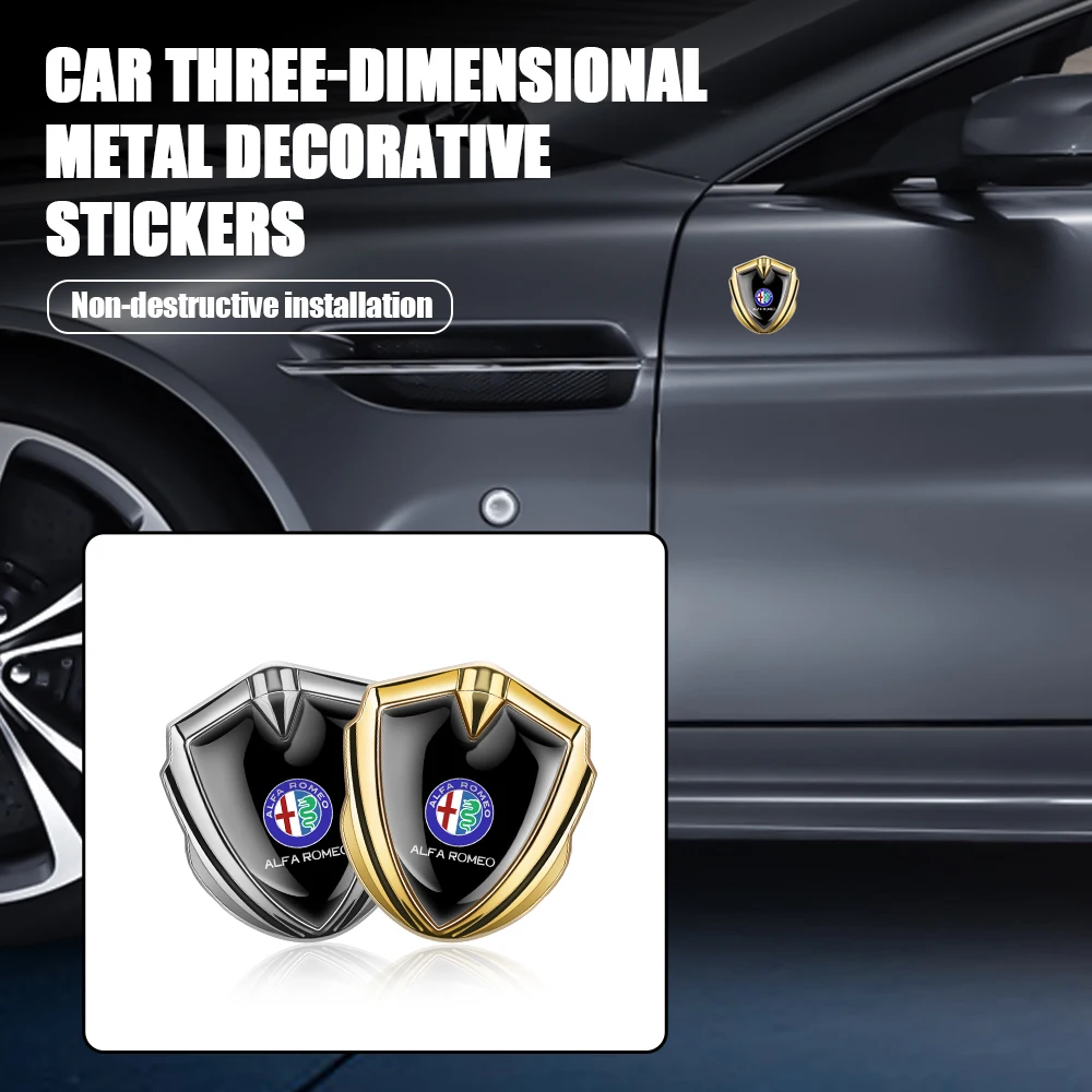 Alfa Romeo Metalen 3D Sticker - Zilveren editie