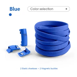 Magnetic No-Tie Colorful Elastic Shoelaces (Blue)