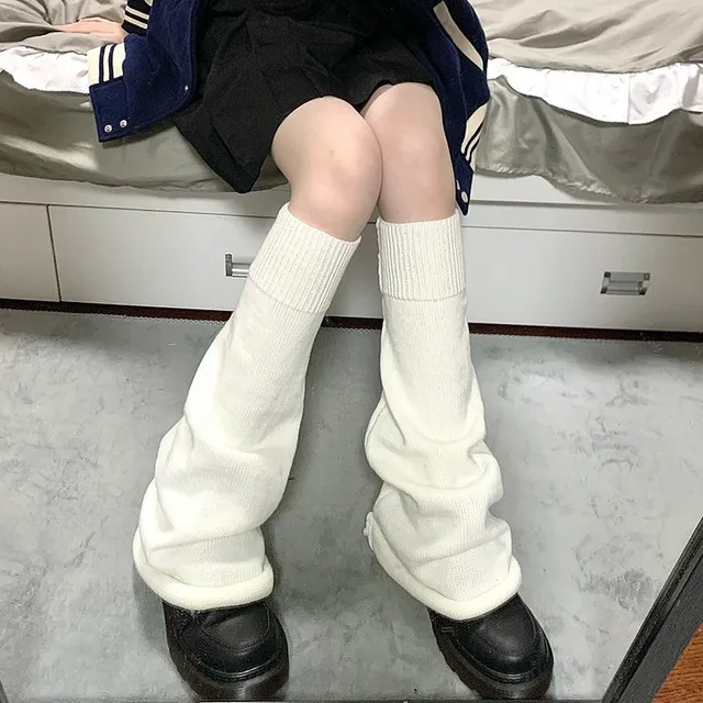 일본 학생 핫티 트럼펫 넓은 다리, 달콤하거나 매콤한 JK 울 무릎 패드, 얇은 다리 다리 커버, 여성용 양말