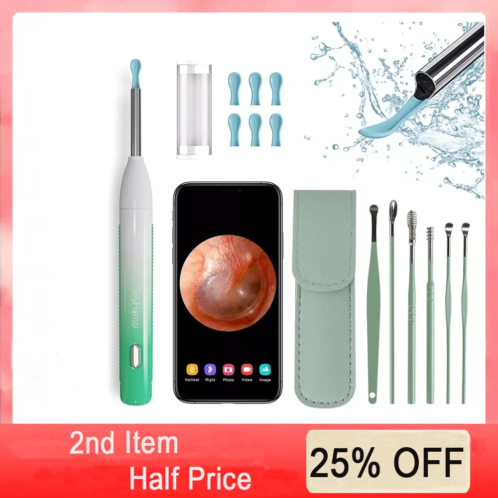 

Ear Endoscope Intelligent Visible Ear Cleaner Wax Spoon Earpick Wax Remover Piercing Kit 6 Pcs Ear Earwax Care Tool