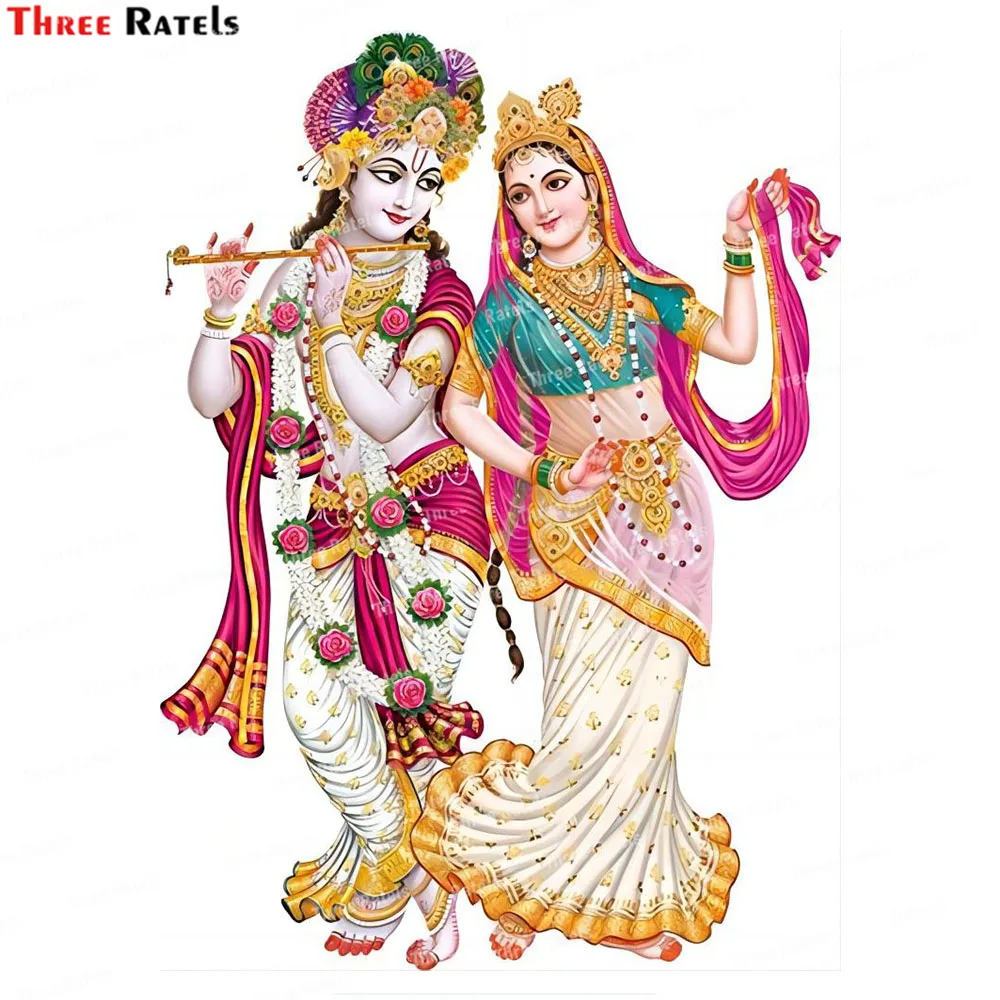 

Three Ratels K474 God Radhakrishna с изображением индийского бога Krishna индийские мифологические наклейки для скейтборда телефона гитары ноутбука чемодана