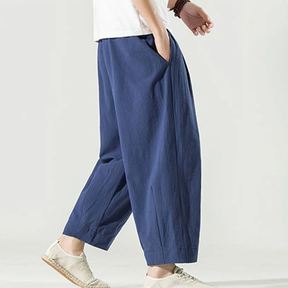 

Men Pants Slight Stretch Solid Color Trousers 1pc Casual Comfortable Elastic Waist For Autumn/Spring Middle Waist