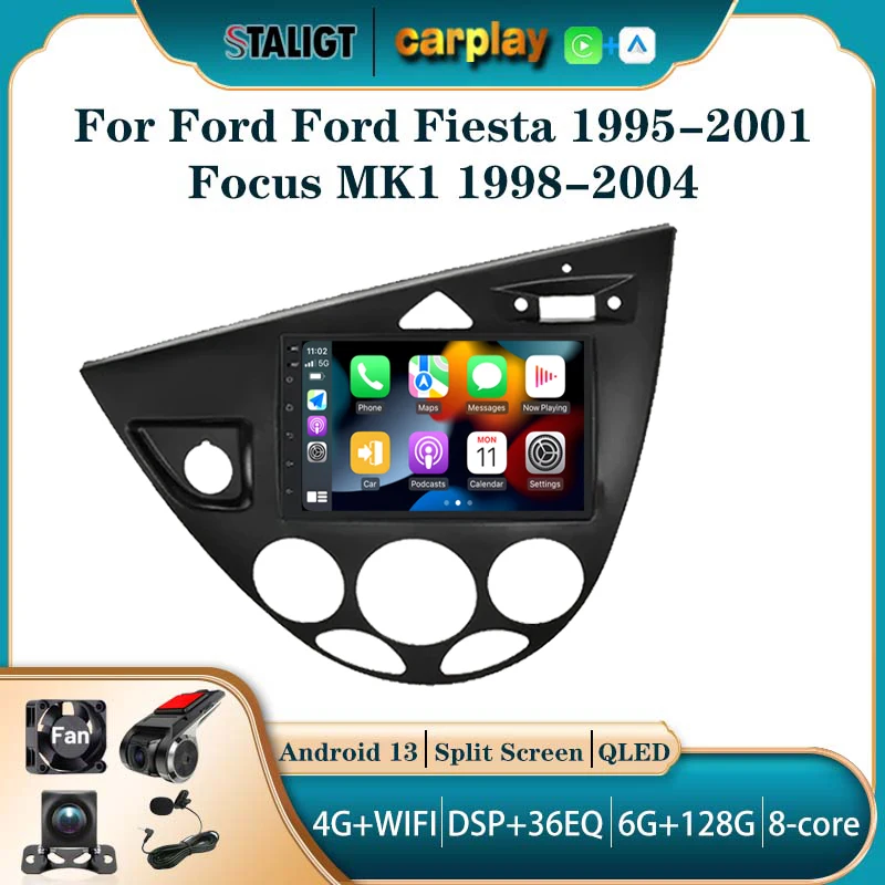 Car Radio 7inch Autoradio For Ford Fiesta 1995-2001 Focus MK1 1998-2004 Multimedia Video Car Radio Player DSP Carplay Android