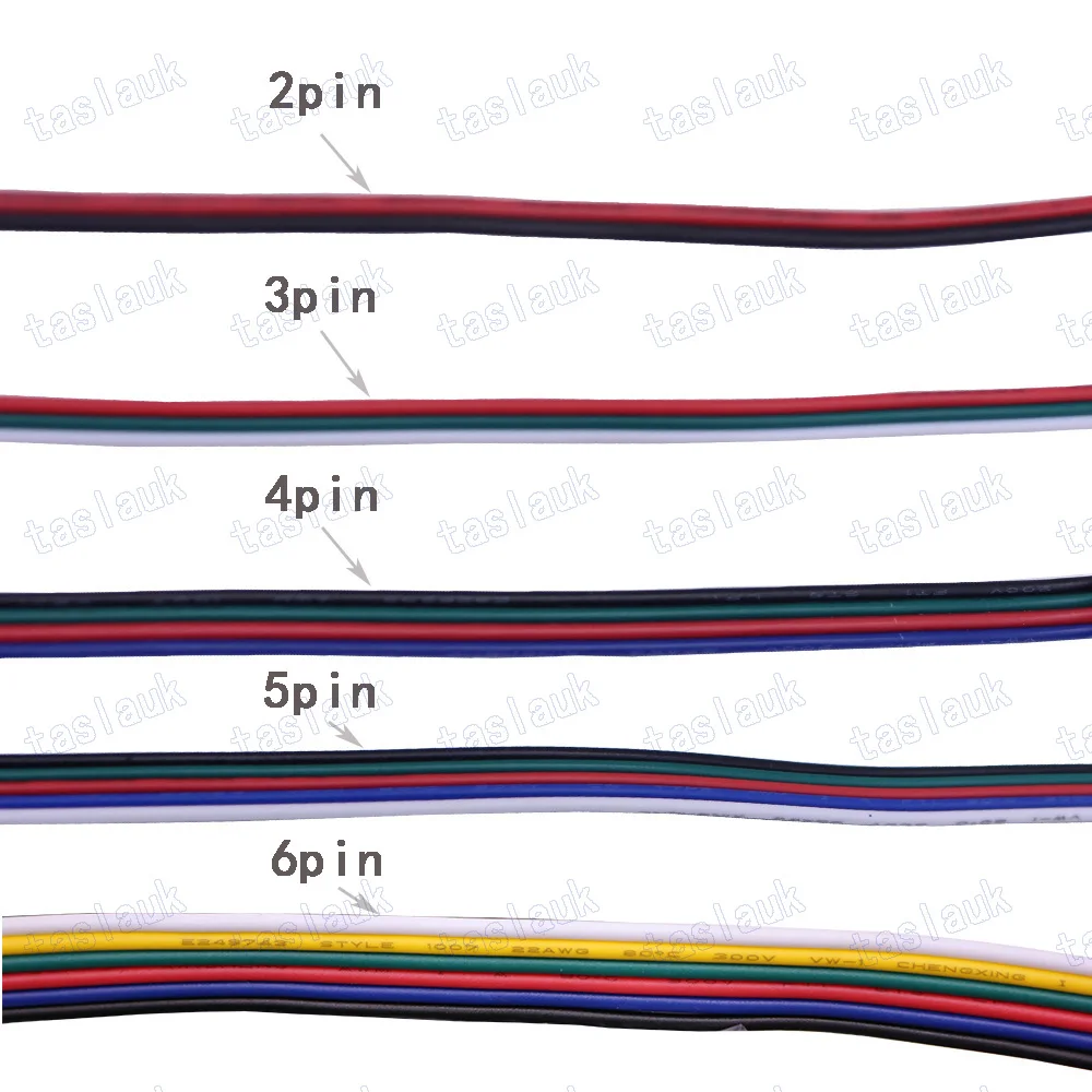 2 Pin 10M 20M 18AWG 20AWG 22AWG 24AWG Electric White Black Extension Wire  LED power Cable for single color strip