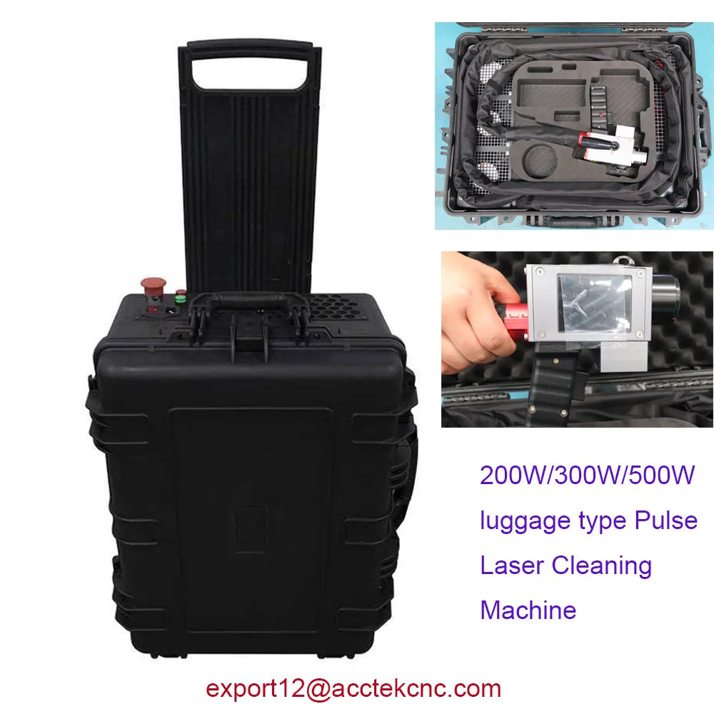 Rust Surface Paint Removing 200w 300w 500w Cleaner for Metal Luggage Backpack Pulse Fiber Laser Cleaning Machine Handheld