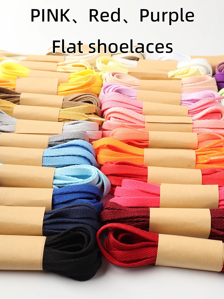 HIBERNI Pink Red Flat Wide Shoelaces - Versatile Shoe Accessories