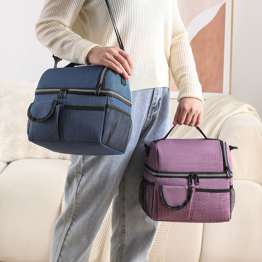 10L Portable Thermal Lunch Bag Food Box Durable Waterproof Office Cooler Lunch Box Ice Insulated Case Camping Oxford Dinner Bag