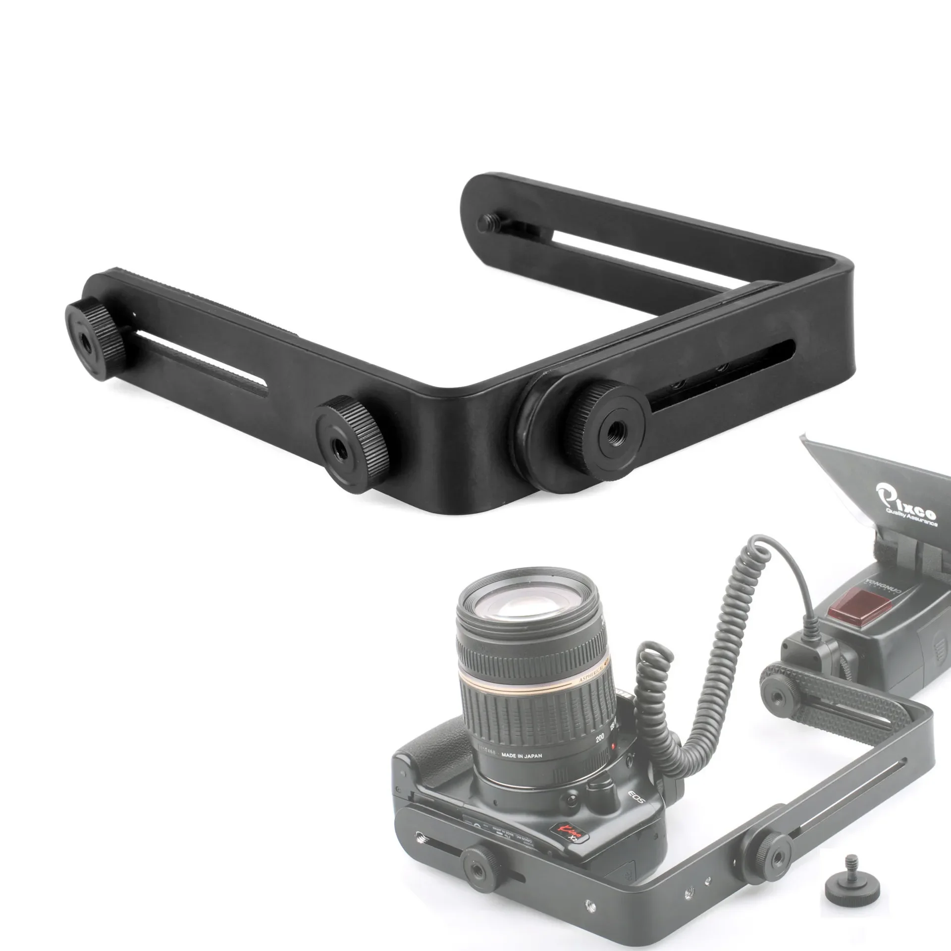 Double L-shaped Photography Light Holder Flash Bracket L-shaped Support LED Photography Light for SLR Camera Flash Video,flash holder