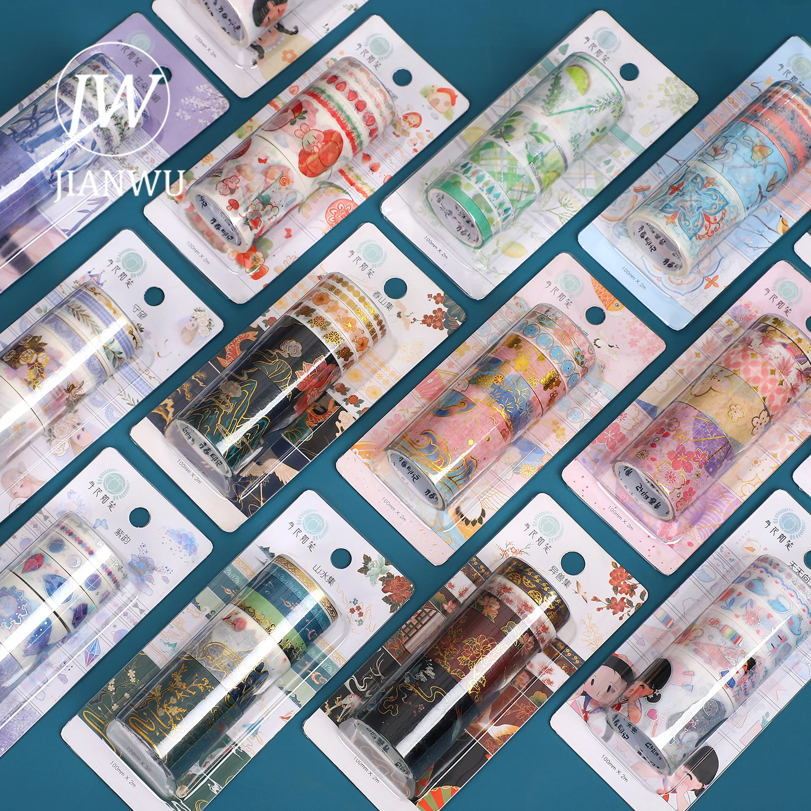 JIANWU 6 / Ʈ Bronzing Washi  ߱ Ÿ Scrapbooking ϱ  ݶ  ŷ  