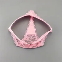 String sexy en coton et dentelle pour femme, sous-vêtement confortable, lingerie sans couture, dos en T, transparent, 3 pièces, taille S M L XL média 5