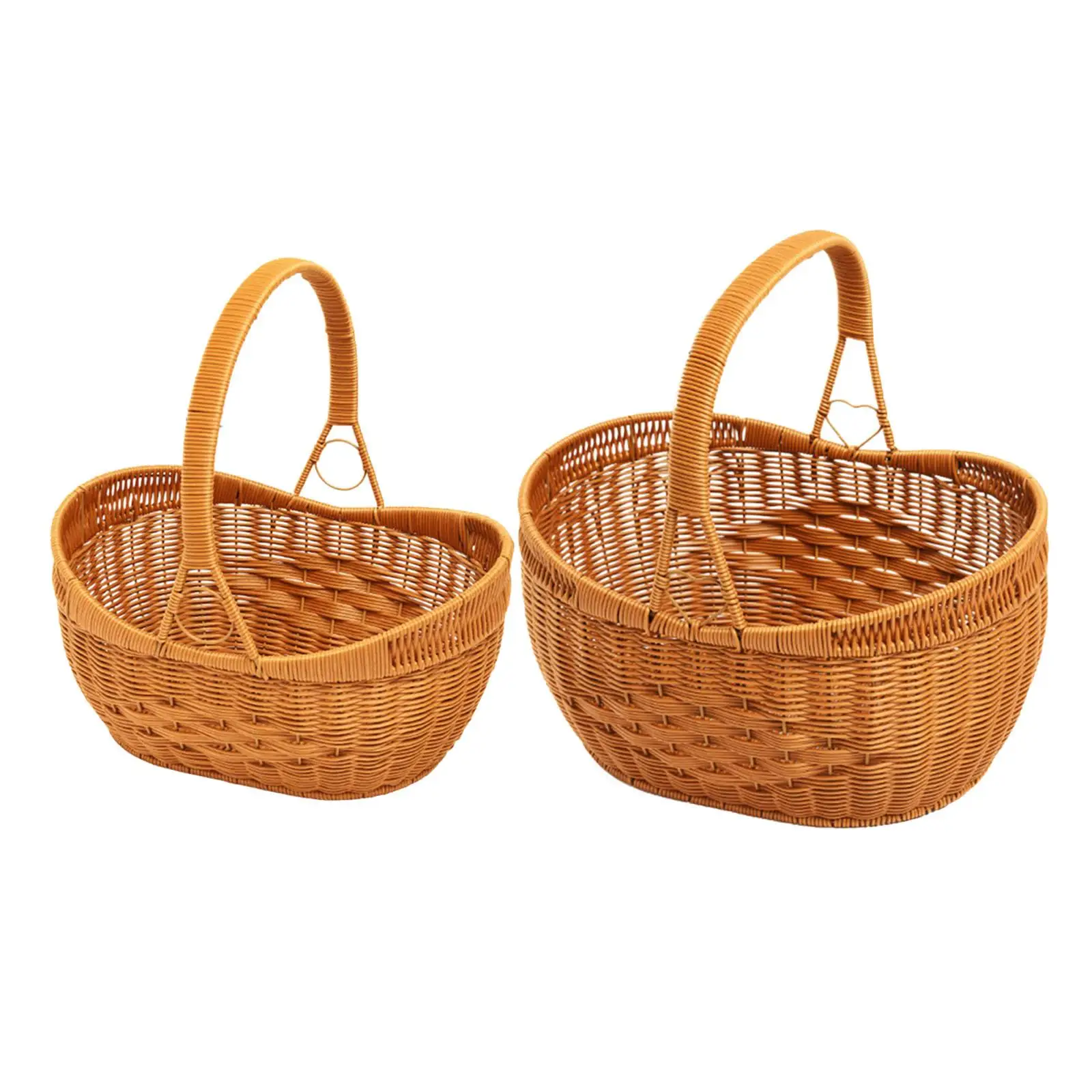 Storage Basket with Handle Handwoven Basket for Baby Shower Home Living Room