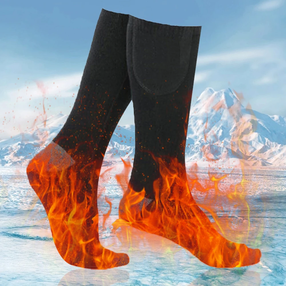 Electric Heated Socks 3 Level Temperature Electric Heating Socks Cold-Proof Warm Winter Socks Washable for Outdoor Skiing Hiking