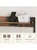 HOMCOM Bakers Racks with Power Outlet and LED Lights Coffee Bar Table for Kitchens with Storage Microwave Stand with Gla 6