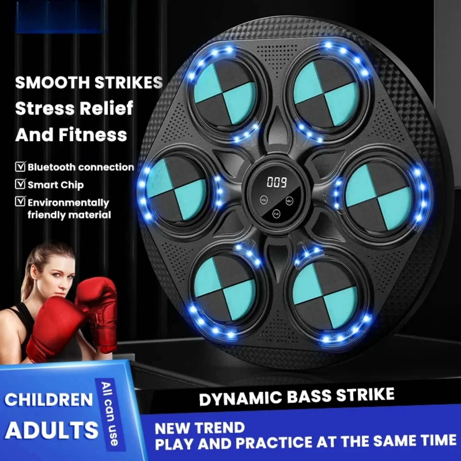 Multi Gear Adjustable Boxing Training Target Wall，Mounted Home Adult Children，Boxing Machine Trainer Music Fitness