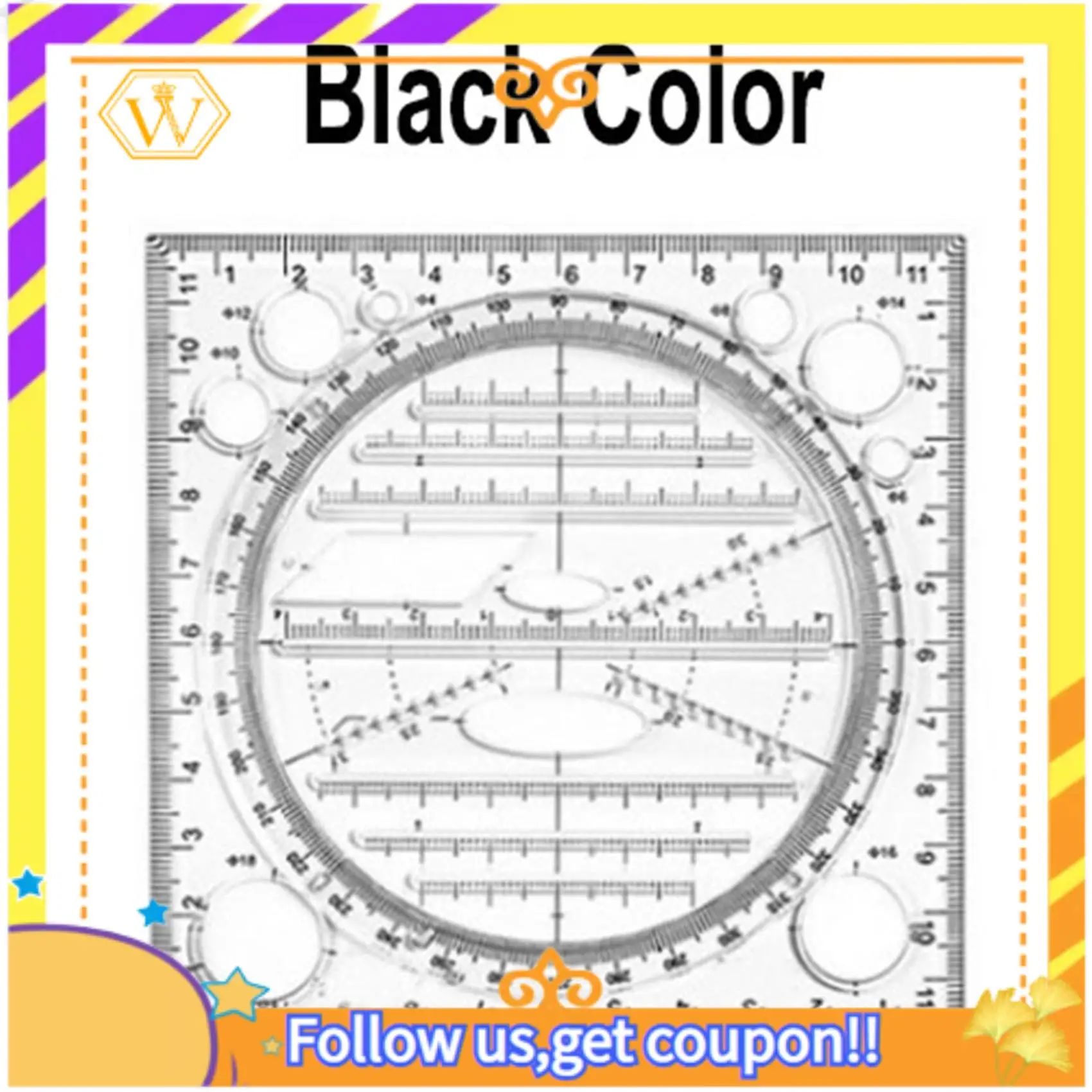 최신 다기능 원형 그리기 템플릿, 기하학적 그리기 도구, 측정 눈금자, 회전 각도