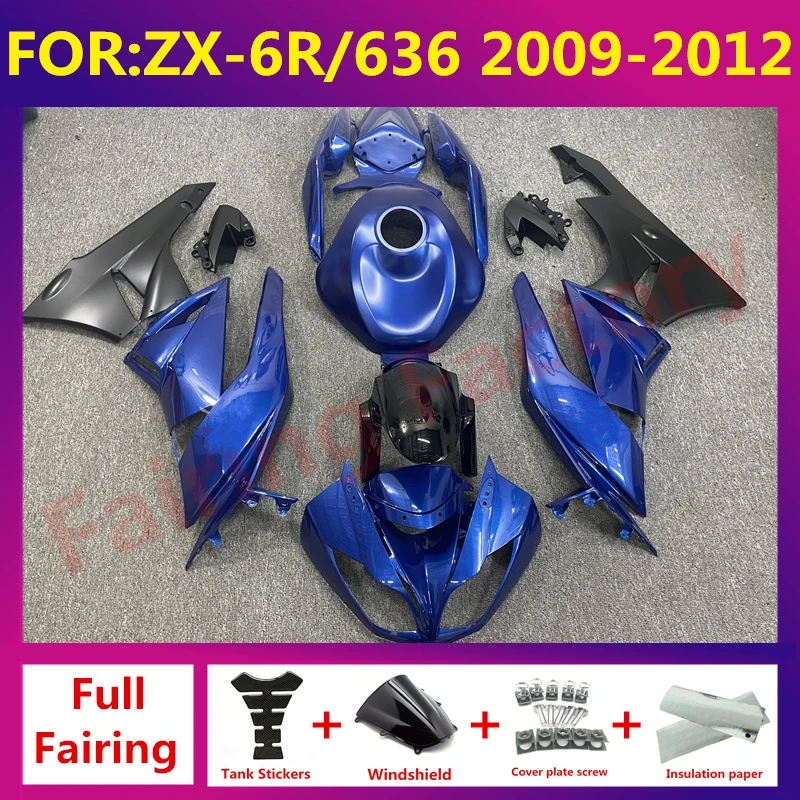 

New ABS Motorcycle Fairing kit Fit For kawasaki ZX6R 636 ZX-6R 2009 2010 2011 2012 full fairings bodywork zxmt set blue black