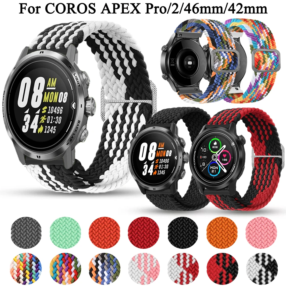 20 22Mm Cinturino Cinturino In Nylon Per Coros Apex Pro 42 46Mm Smart Watch Cinturino Da Polso Cinturino Per Coros Pace 2 Sostituzione Correa