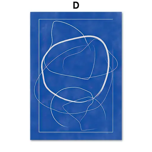 Abstract Blue Stripes Ocean Matisse Girl Flower Vase Wall Art Canvas Painting Posters And Prints Pictures For Living Room Decor - Image 11