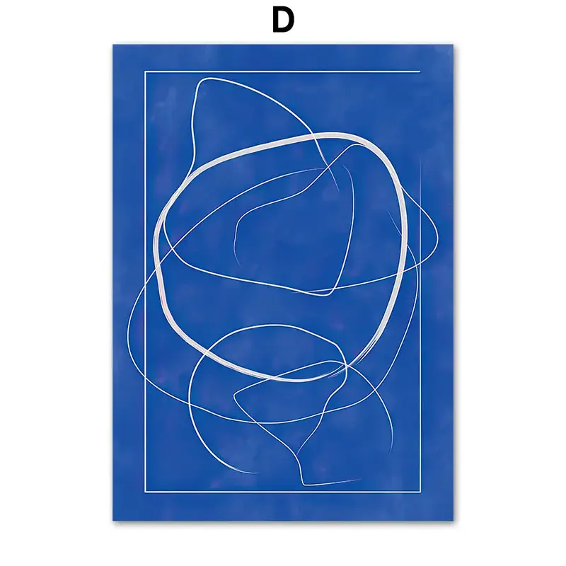 Abstract Blue Stripes Ocean Matisse Girl Flower Vase Wall Art Canvas Painting Posters And Prints Pictures For Living Room Decor - Image 11