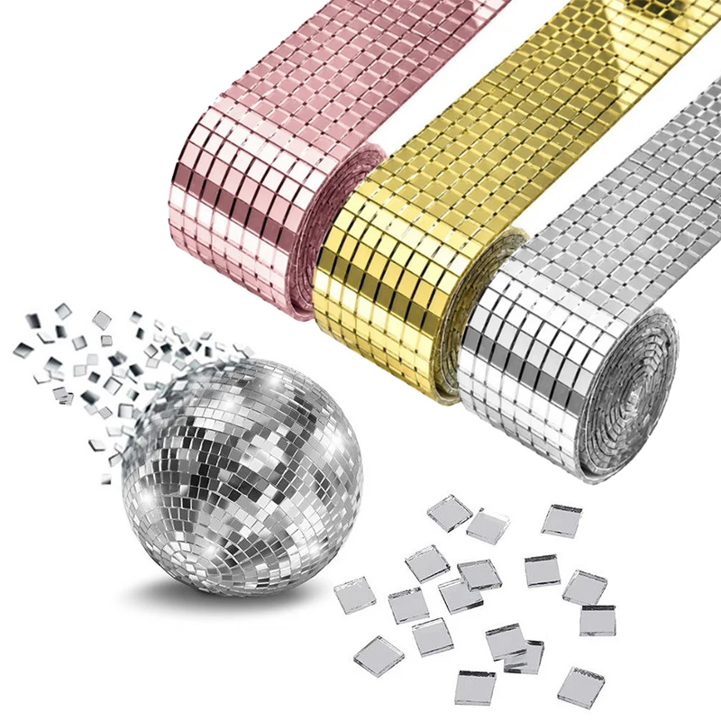 Self-Adhesive Real Glass Craft Mini Square Mirrors Mosaic Tiles Stickers Bathroom DIY Handmade Craft Home Decoration