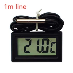 Compact Digital Thermometer with Waterproof Probe (Black 1m line)