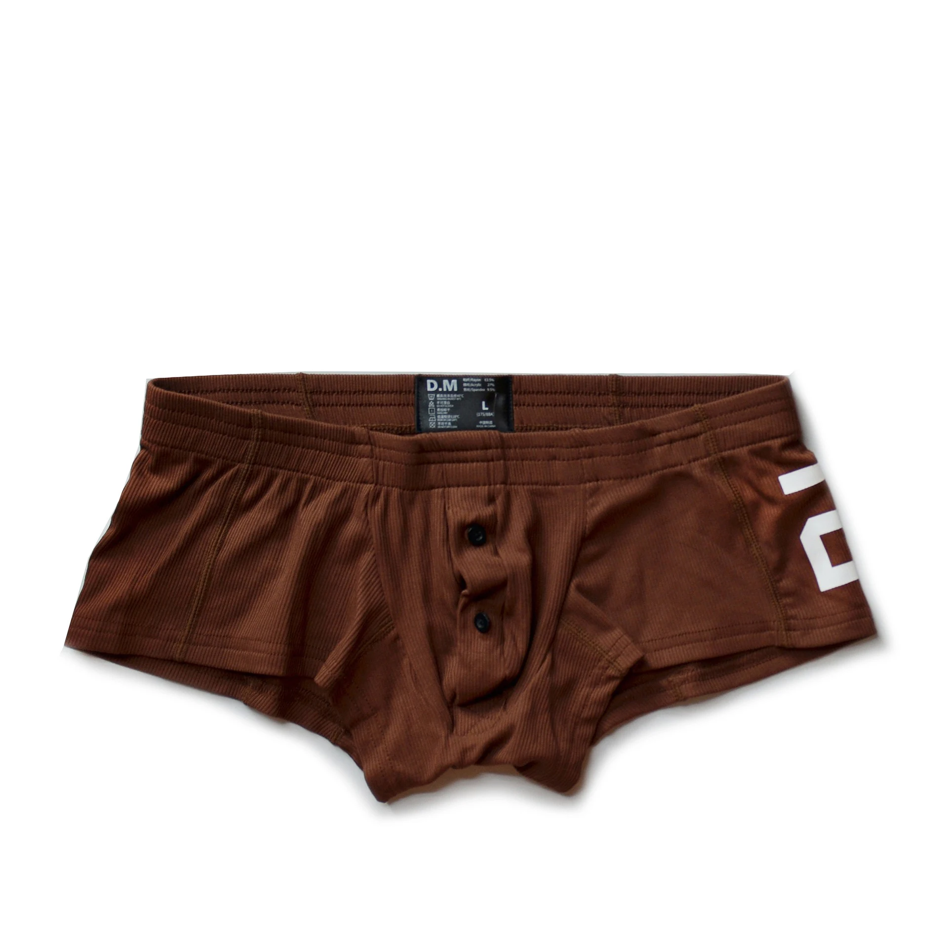 Men's Underwear Low Waist Sexy Boxer Briefs Button Letter Gay Briefs Fashion Capsule Wear