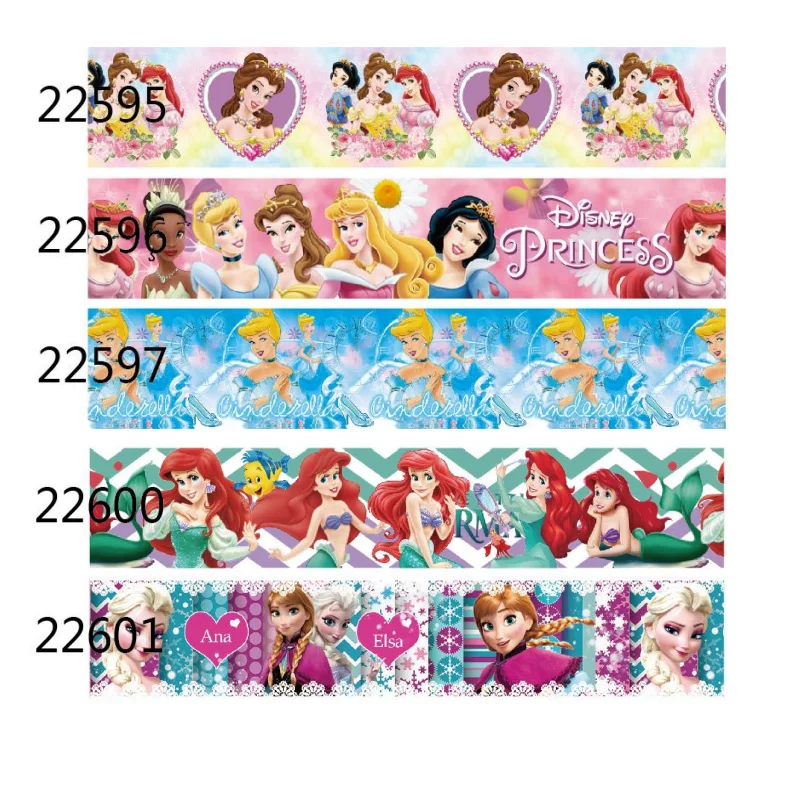 Disney Princess Grosgrain Ribbon Materials 5Yards for Bows DIY Accessories