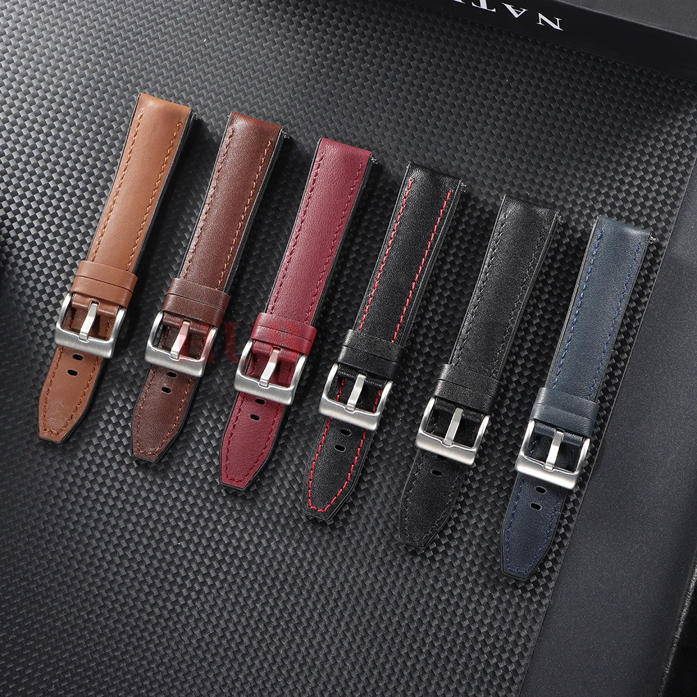 Universal Quick Release Leather Silicone Watch Strap - 20mm/22mm - Unisex Replacement Belt