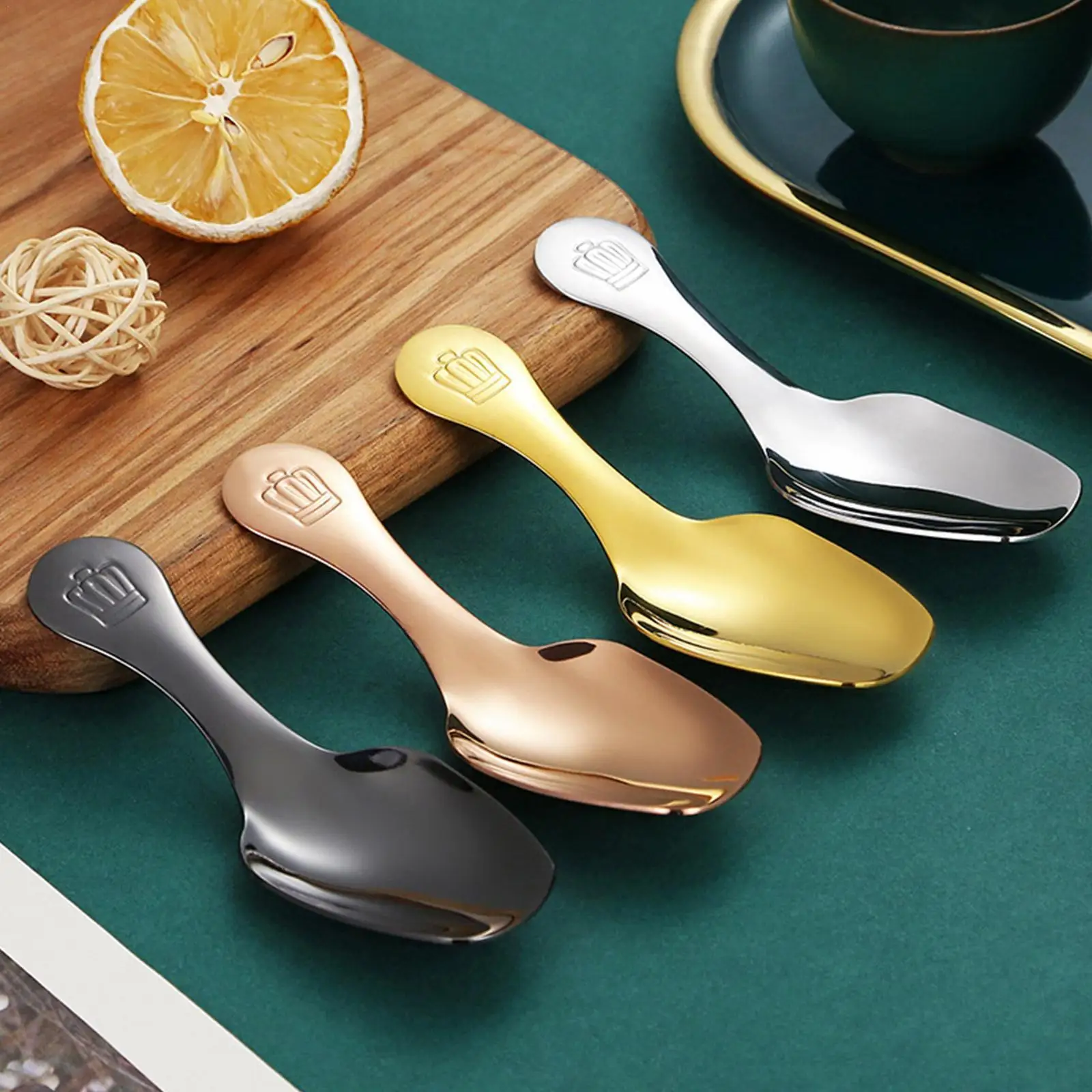 Kitchen Stainless Steel Teaspoons Short Handle Sugar Salt Spice Spoon