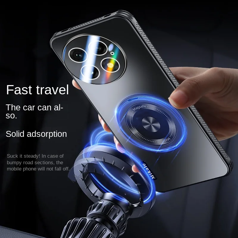 Enhanced Hard AG Matte Magnetic Ring Protective Case with Wireless Charging