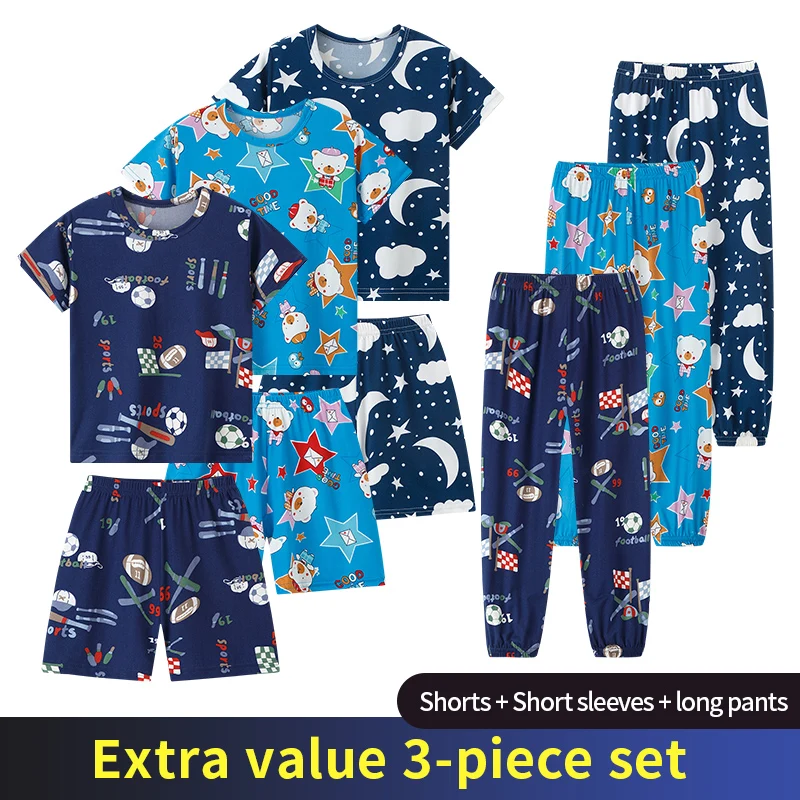 3-teiliger Kindermode-Druck mit mehreren Stilen, Hosenanzug für Jungen, Freizeithemd, Mädchen, süßes und schönes Liebesmuster, bequeme Shorts